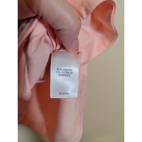 J. Jill Wearever Collection Round Neck Blouse Top 3/4 Sleeve Peach Size Large - Picture 3 of 5